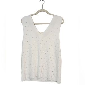 One Grey Day White Knitted Sleeveless top